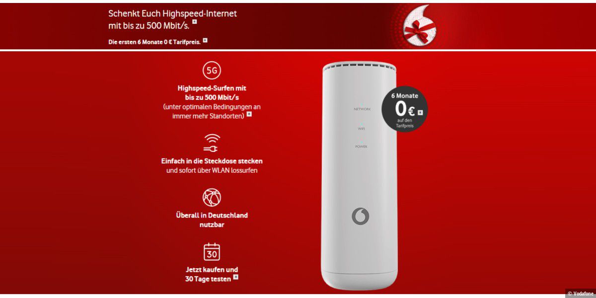 Vodafone GigaCube: Jetzt bis zu 450 Euro sparen